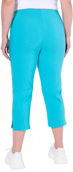 Ulla Popken Stretch Basic Bengaline Capri Pants Deep Aqua - Traperice & Hlače u Velikim Veličinama – Plus Size - 
