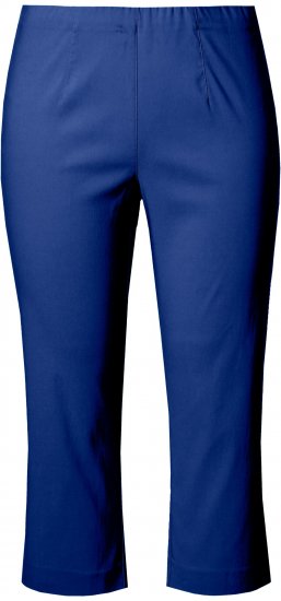 Ulla Popken Stretch Basic Bengaline Capri Pants Blue - Traperice & Hlače u Velikim Veličinama – Plus Size - 