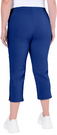 Ulla Popken Stretch Basic Bengaline Capri Pants Blue - Traperice & Hlače u Velikim Veličinama – Plus Size - 