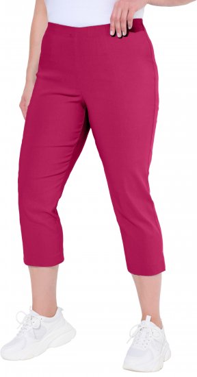 Ulla Popken Stretch Basic Bengaline Capri Pants Pale Lilac - Traperice & Hlače u Velikim Veličinama – Plus Size - 