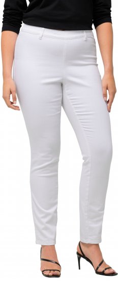Ulla Popken Sienna Stretch Twill Jeggings Snow White - Traperice & Hlače u Velikim Veličinama – Plus Size - 