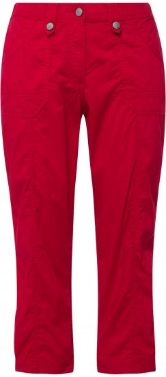 Ulla Popken Roll Tab Hem Stretch Cargo Pants Red - Traperice & Hlače u Velikim Veličinama – Plus Size - 