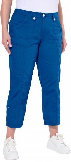 Ulla Popken Roll Tab Hem Stretch Cargo Pants Blue - Traperice & Hlače u Velikim Veličinama – Plus Size - 