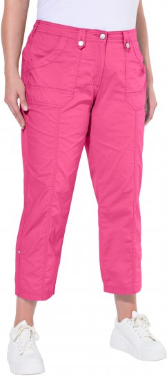 Ulla Popken Roll Tab Hem Stretch Cargo Pants Pink - Traperice & Hlače u Velikim Veličinama – Plus Size - 
