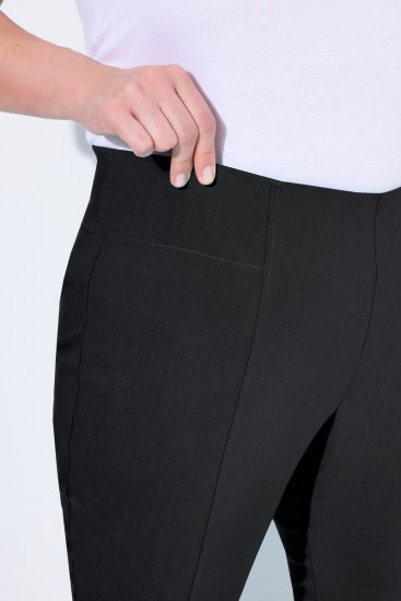 Ulla Popken Bengaline Elastic Waist Stretch Capri Pants Black - Hlače od tkanine - Široke platnene hlače za žene