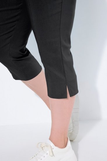 Ulla Popken Bengaline Elastic Waist Stretch Capri Pants Black - Hlače od tkanine - Široke platnene hlače za žene