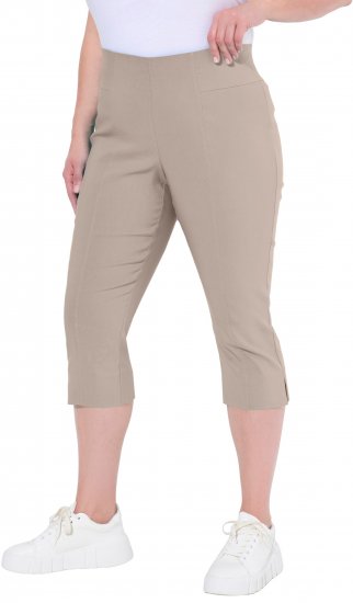 Ulla Popken Bengaline Elastic Waist Stretch Capri Pants Orange - Traperice & Hlače u Velikim Veličinama – Plus Size - 