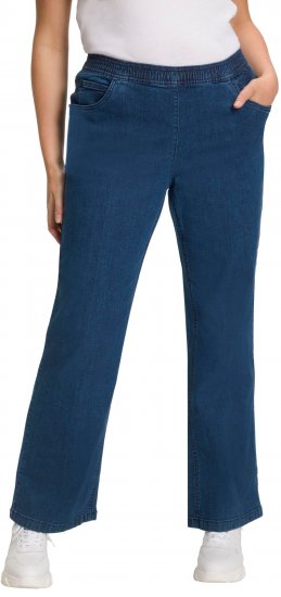 Ulla Popken Wide Leg Elastic Waist Mary Fit Marlene Stretch Jeans Denim Blue - Traperice & Hlače u Velikim Veličinama – Plus Size - 