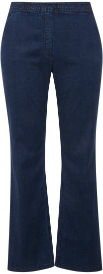 Ulla Popken Straight Leg Elastic Waist Mandy Fit Stretch Jeans Denim Blue - Traperice & Hlače u Velikim Veličinama – Plus Size - 
