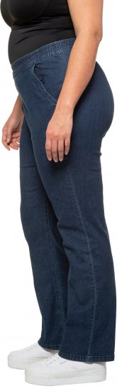 Ulla Popken Straight Leg Elastic Waist Mandy Fit Stretch Jeans Denim Blue - Traperice & Hlače u Velikim Veličinama – Plus Size - 