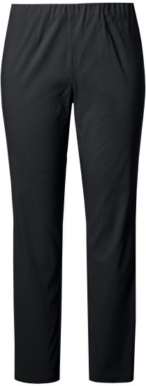 Ulla Popken Bengaline Slim Leg Sienna Fit Elastic Waist Pants Black - Traperice & Hlače u Velikim Veličinama – Plus Size - 