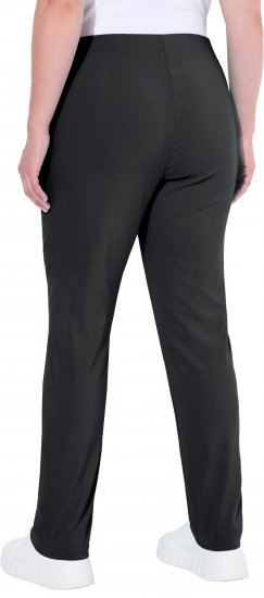 Ulla Popken Bengaline Slim Leg Sienna Fit Elastic Waist Pants Black - Traperice & Hlače u Velikim Veličinama – Plus Size - 