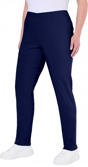 Ulla Popken Bengaline Slim Leg Sienna Fit Elastic Waist Pants Blue - Traperice & Hlače u Velikim Veličinama – Plus Size - 
