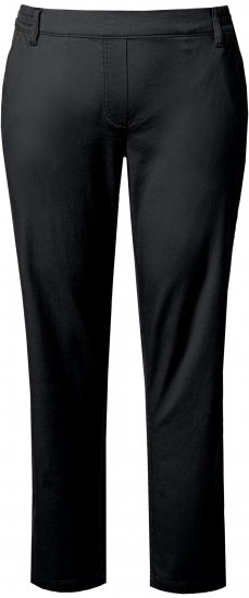 Ulla Popken Chino Elastic Waist Stretch Cotton Pants Black - Traperice & Hlače u Velikim Veličinama – Plus Size - 