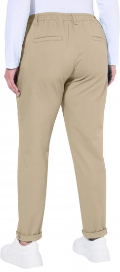 Ulla Popken Chino Elastic Waist Stretch Cotton Pants Brown - Traperice & Hlače u Velikim Veličinama – Plus Size - 