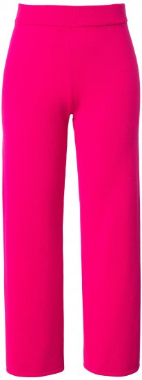 Ulla Popken Fine Sweater Knit Wide Leg Pants Red - Traperice & Hlače u Velikim Veličinama – Plus Size - 