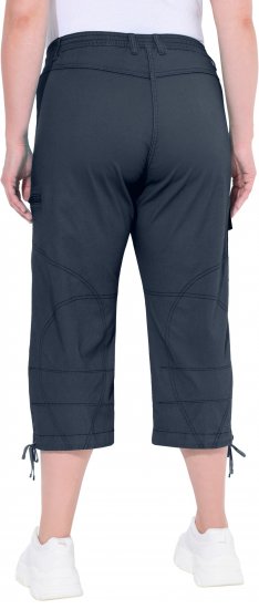 Ulla Popken Stretch Cotton Cargo Crop Pants Navy - Traperice & Hlače u Velikim Veličinama – Plus Size - 