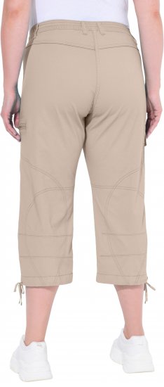 Ulla Popken Stretch Cotton Cargo Crop Pants Beige - Traperice & Hlače u Velikim Veličinama – Plus Size - 