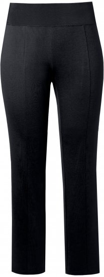 Ulla Popken Slim Leg Sienna Fit Ponte Stretch Knit Pants Black - Traperice & Hlače u Velikim Veličinama – Plus Size - 