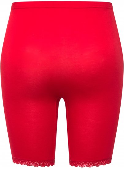 Ulla Popken Lace Hem Stretch Viscose Knit Bicycle Length Lounge Shorts Red - Traperice & Hlače u Velikim Veličinama – Plus Size - 