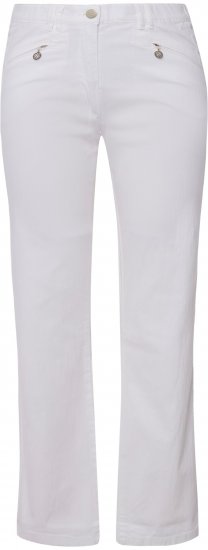 Ulla Popken Summer Pants Mony Snow White - Traperice & Hlače u Velikim Veličinama – Plus Size - 