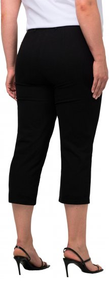 Ulla Popken Mony Stretch Capri Pants Black - Traperice & Hlače u Velikim Veličinama – Plus Size - 