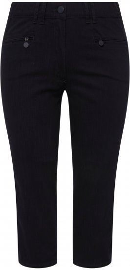 Ulla Popken Mony Stretch Capri Pants Navy - Traperice & Hlače u Velikim Veličinama – Plus Size - 