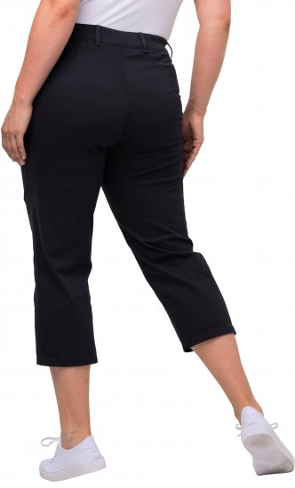 Ulla Popken Mony Stretch Capri Pants Navy - Traperice & Hlače u Velikim Veličinama – Plus Size - 