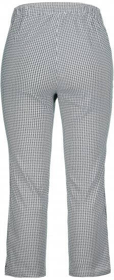 Ulla Popken Check Bengaline Slim Leg Sienna Fit Stretch Crop Pants Black - Traperice & Hlače u Velikim Veličinama – Plus Size - 