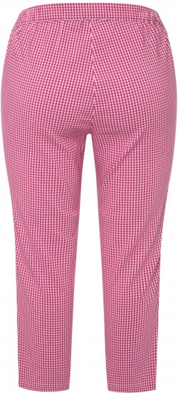 Ulla Popken Check Bengaline Slim Leg Sienna Fit Stretch Crop Pants Pale Lilac - Traperice & Hlače u Velikim Veličinama – Plus Size - 
