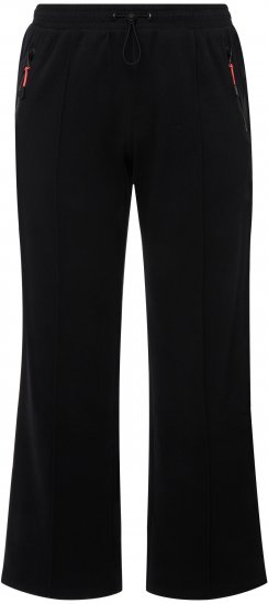 Ulla Popken Holo Detail Sweatpants Black - Traperice & Hlače u Velikim Veličinama – Plus Size - 