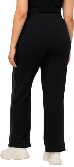 Ulla Popken Holo Detail Sweatpants Black - Traperice & Hlače u Velikim Veličinama – Plus Size - 