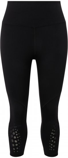 Ulla Popken Quick Dry Sport Crop Leggings Black - Traperice & Hlače u Velikim Veličinama – Plus Size - 