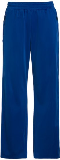 Ulla Popken Snap Placket Side Seam Wide Leg Recycled Polyester Knit Joggers Blue - Traperice & Hlače u Velikim Veličinama – Plus Size - 