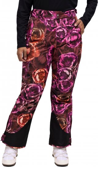 Ulla Popken Hyprar Rose Print Fully Lined Ski Pants Orange - Traperice & Hlače u Velikim Veličinama – Plus Size - 