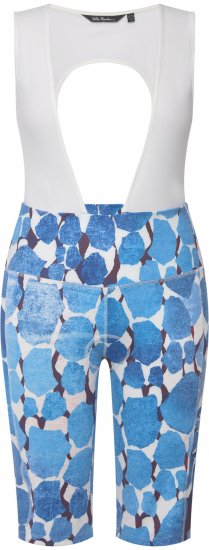 Ulla Popken Abstract Print Padded Cycling Shorts With Suspenders White - Traperice & Hlače u Velikim Veličinama – Plus Size - 