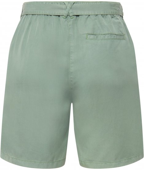 Ulla Popken Tie Belt Lyocell Shorts Moss Green - Traperice & Hlače u Velikim Veličinama – Plus Size - 