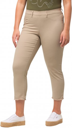 Ulla Popken Stretch Blend Bengaline Pants Dark Putty - Traperice & Hlače u Velikim Veličinama – Plus Size - 