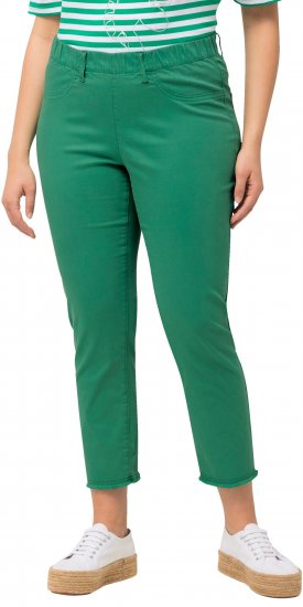 Ulla Popken Stretch Blend Bengaline Pants Emerald Green - Traperice & Hlače u Velikim Veličinama – Plus Size - 