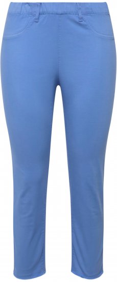 Ulla Popken Stretch Blend Bengaline Pants Blue - Traperice & Hlače u Velikim Veličinama – Plus Size - 