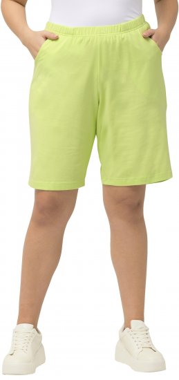 Ulla Popken Stretch Knit Bermuda Shorts Green - Traperice & Hlače u Velikim Veličinama – Plus Size - 