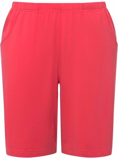 Ulla Popken Stretch Knit Bermuda Shorts Red - Traperice & Hlače u Velikim Veličinama – Plus Size - 