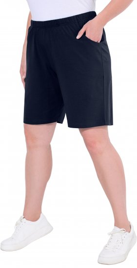 Ulla Popken Stretch Knit Bermuda Shorts Blue - Traperice & Hlače u Velikim Veličinama – Plus Size - 