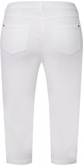 Ulla Popken Basic Capri Sarah Fit Jeans Snow White - Traperice & Hlače u Velikim Veličinama – Plus Size - 