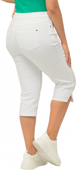 Ulla Popken Basic Capri Sarah Fit Jeans Snow White - Traperice & Hlače u Velikim Veličinama – Plus Size - 