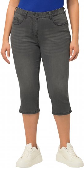 Ulla Popken Basic Capri Sarah Fit Jeans Gray - Traperice & Hlače u Velikim Veličinama – Plus Size - 