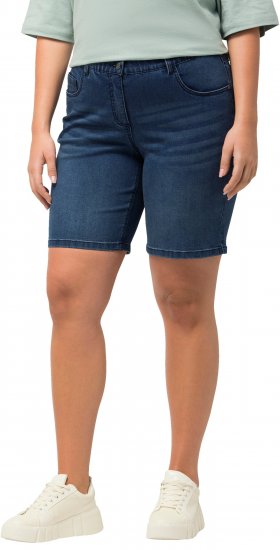 Ulla Popken Basic Denim Mandy Bermuda Shorts Light Blue Denim - Traperice & Hlače u Velikim Veličinama – Plus Size - 