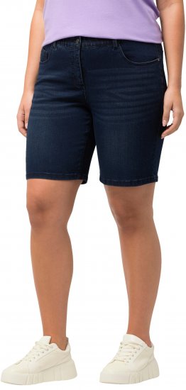 Ulla Popken Basic Denim Mandy Bermuda Shorts Blue Denim - Traperice & Hlače u Velikim Veličinama – Plus Size - 