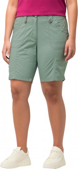 Ulla Popken Cargo Bermuda Shorts Light Moss Green - Traperice & Hlače u Velikim Veličinama – Plus Size - 
