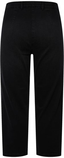 Ulla Popken Cropped Stretch Blend Mony Jeans Black - Traperice & Hlače u Velikim Veličinama – Plus Size - 